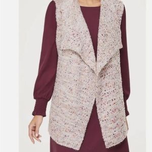 LOFT Outlet | Pink Knit Flecked Shimmer Sweater Vest size medium